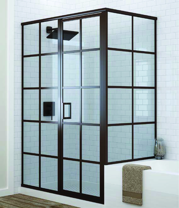 Glass Shower with Rectangular Frames